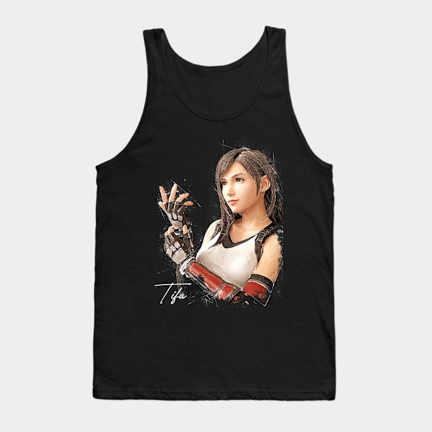 Tifa Lockhart Final Fantasy VII Remake Tank Top by Creativedy Stuff